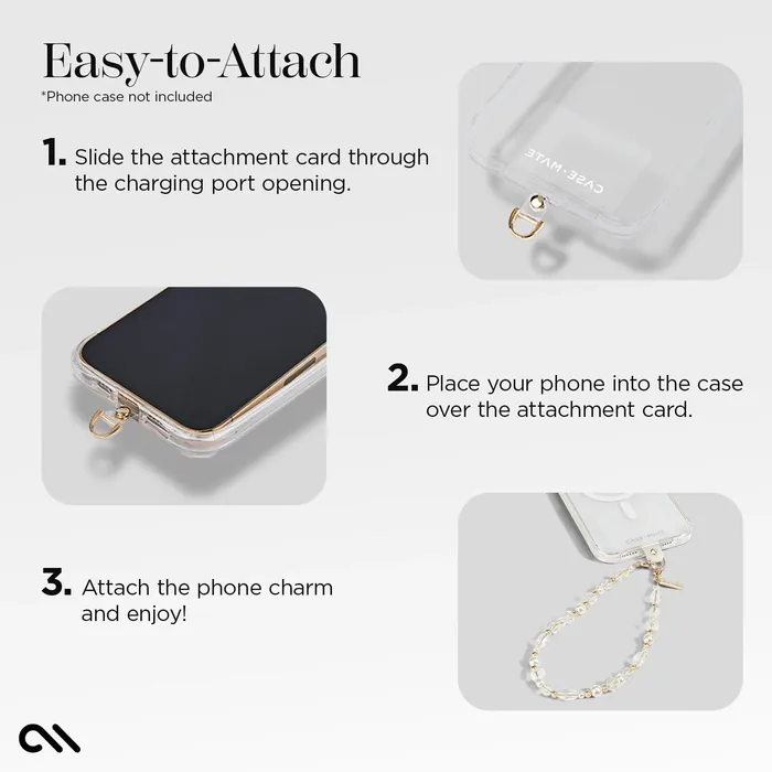 Crystal Pearl Gold Phone Charm - Image 8
