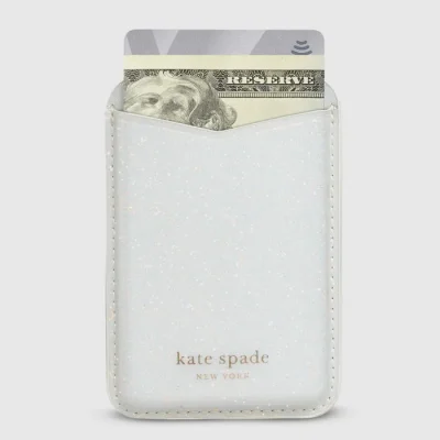 kate spade new york White Glitter MagSafe Wallet