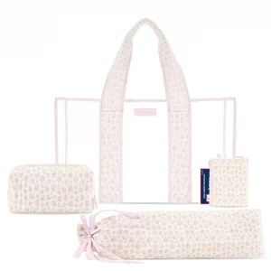 Set of four floral-patterned bags on a white background #color_quilted ditsy floral