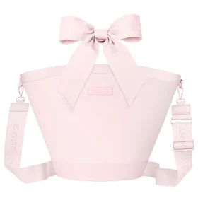 Pink bag with a large bow on a white background #color_ballet pink bow