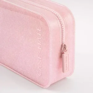 Close up of silicone zipper pull with Case-Mate branding #color_ballet pink twinkle