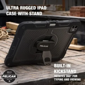 Alternative view of Pelican Voyager Black with Stand  - iPad Pro 11" (M5/M4)