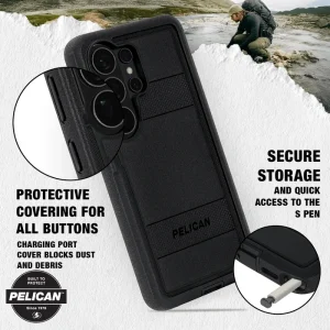 Protective covering for all buttons, charging port cover blocks dust and debris, secure storage and quick access to the S pen
