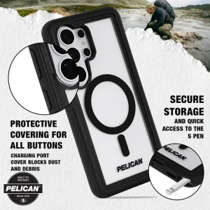 Protective button covering for all buttons charging port cover blocks dust and debris, secure storage and quick access to the S pen