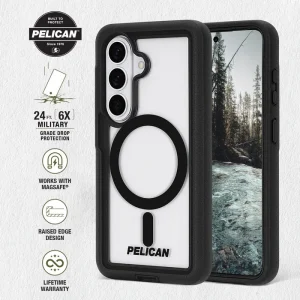 Alternative view of Pelican Voyager Clear/Black with Holster and Magnet - Galaxy S26