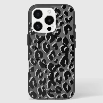 kate spade new york Black City Leopard MagSafe - iPhone 16 Pro