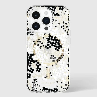 kate spade new york Tough Multi Floral Black and White MagSafe - iPhone 15 Pro